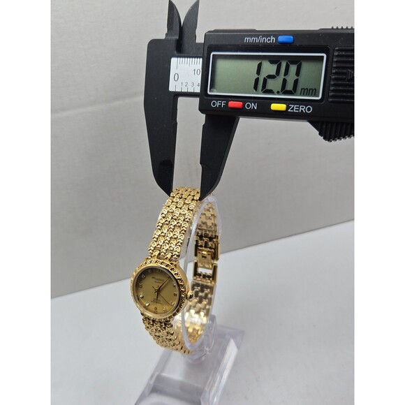 Croton Lady Harris Womens Gold Tone Diamond Quartz Dress Watch New Battery main image 6